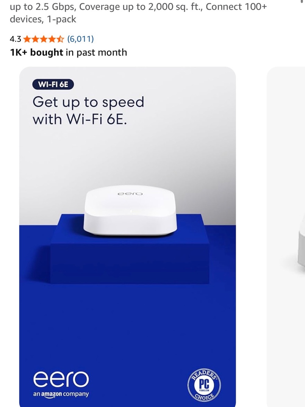 eero Pro 6E White Router with Blue Accent Packaging - Picture 5 of 5